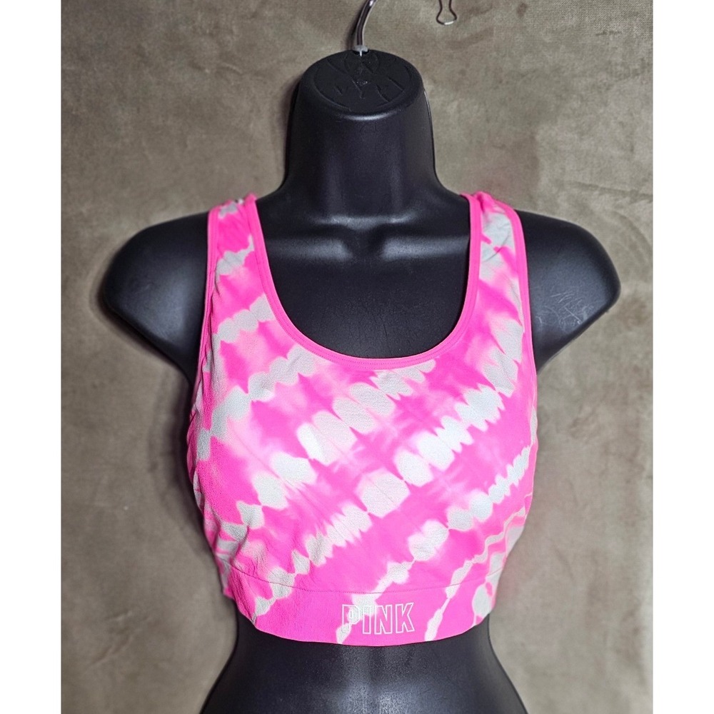 NWOT XL Victorias Secret PINK Sport Bra Tie Dye Racerback Seamless